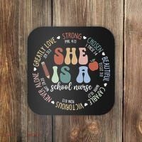 School Nurse God Says Bible Verse Christian Back To School Coaster thumb 0