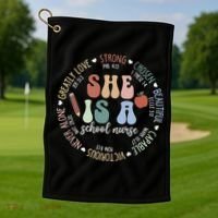 School Nurse God Says Bible Verse Christian Back To School Golf Towel thumb 1