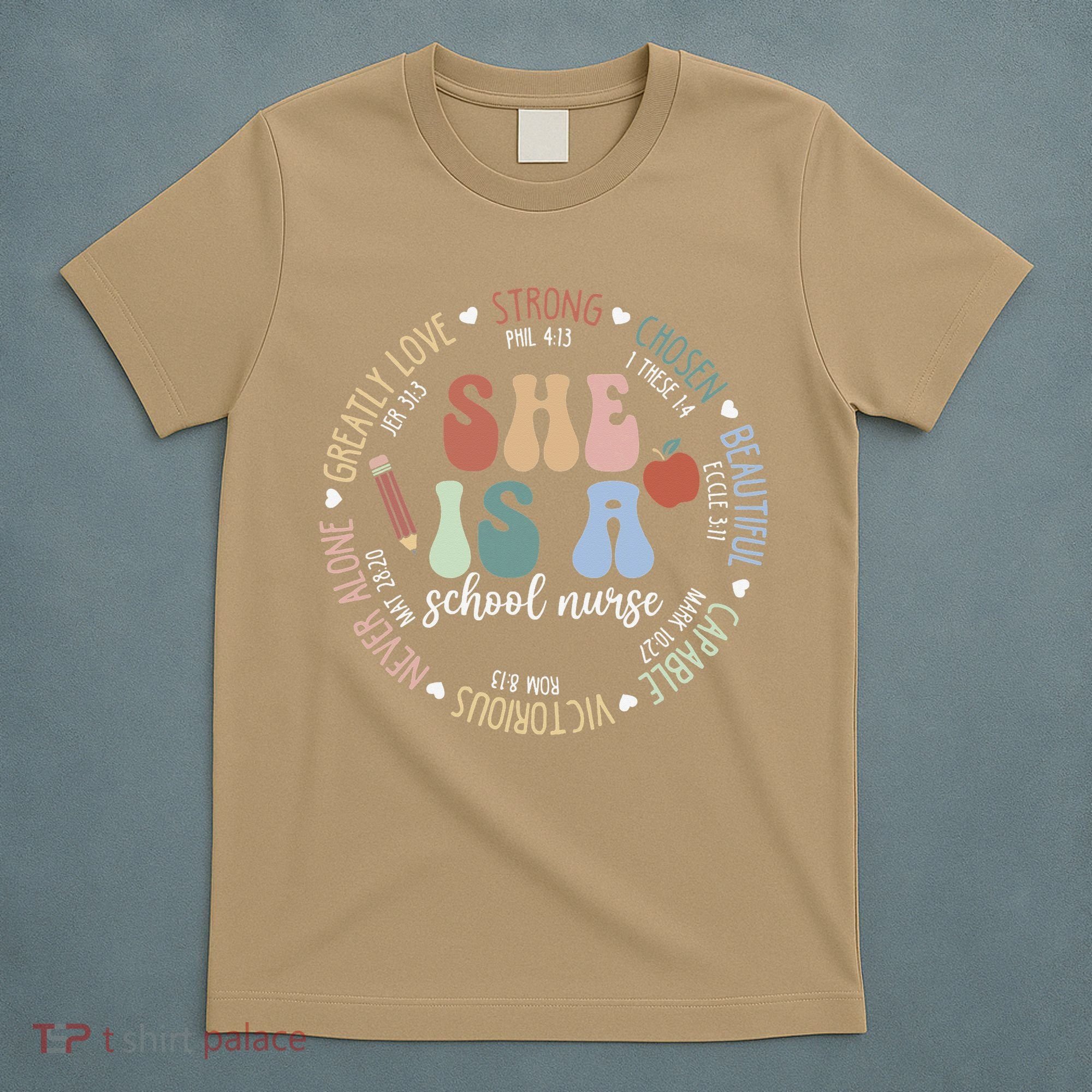 School Nurse God Says Bible Verse Christian Back To School T-Shirt