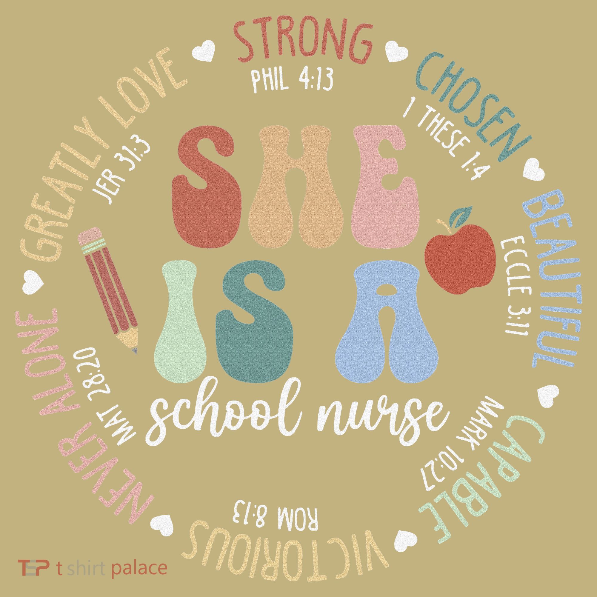 School Nurse God Says Bible Verse Christian Back To School Polo