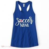 Soccer Nana Hand Lettered Gift For Nana With Ball And Heart Gift Women's Tank Top thumb 0