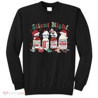 Retro Silent Night ICU Nurse Christmas Intensive Care Unit 1 Sweatshirt thumb 0