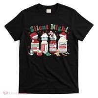Retro Silent Night ICU Nurse Christmas Intensive Care Unit 1 T-Shirt thumb 0