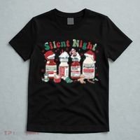 Retro Silent Night ICU Nurse Christmas Intensive Care Unit 1 T-Shirt thumb 5