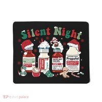 Retro Silent Night ICU Nurse Christmas Intensive Care Unit 1 Mousepad thumb 0