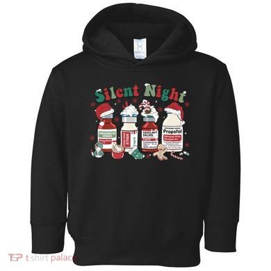 Retro Silent Night ICU Nurse Christmas Intensive Care Unit 1 Toddler Hoodie