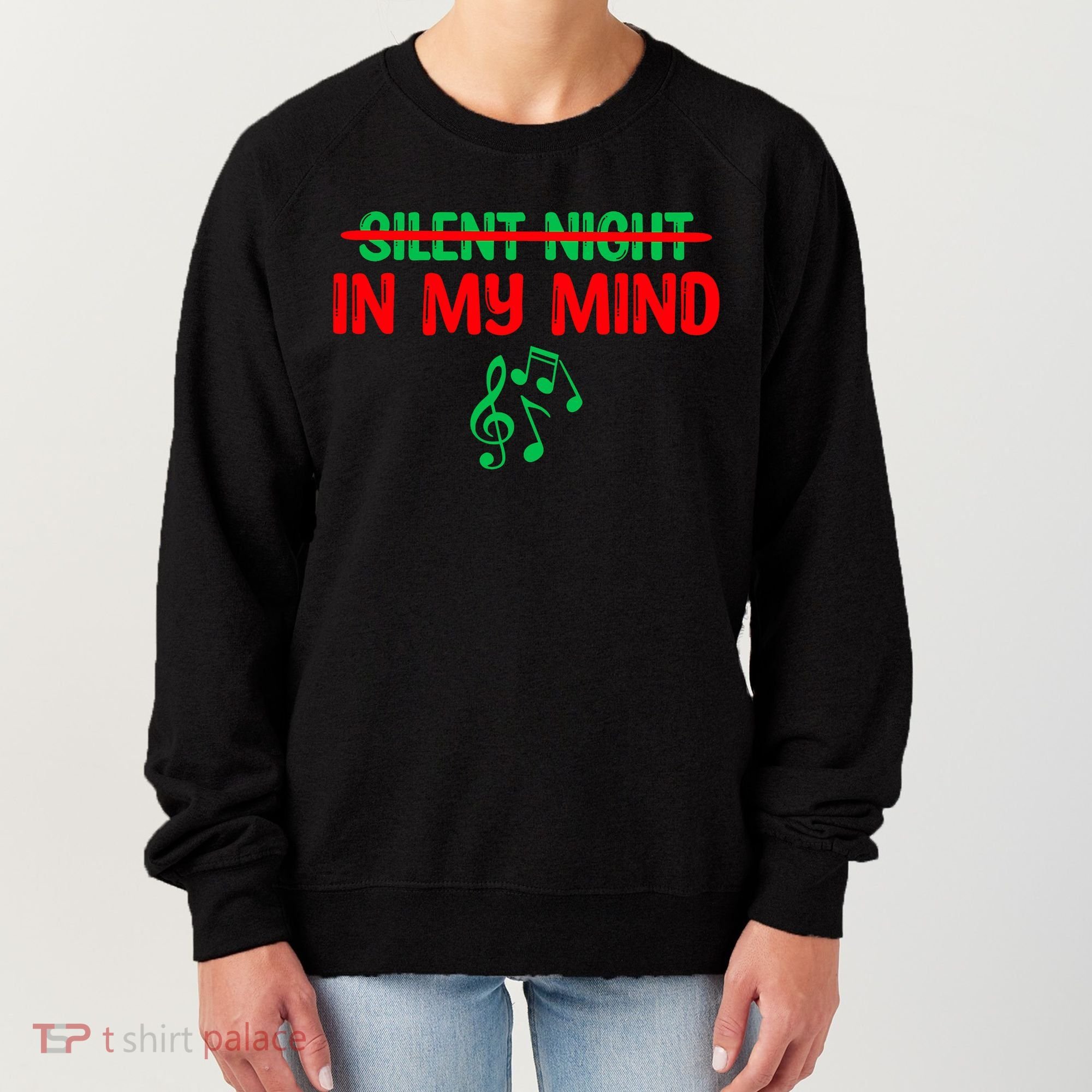 Silent Night In My Mind - Music Christmas Graphic  Women's Sweatshirt