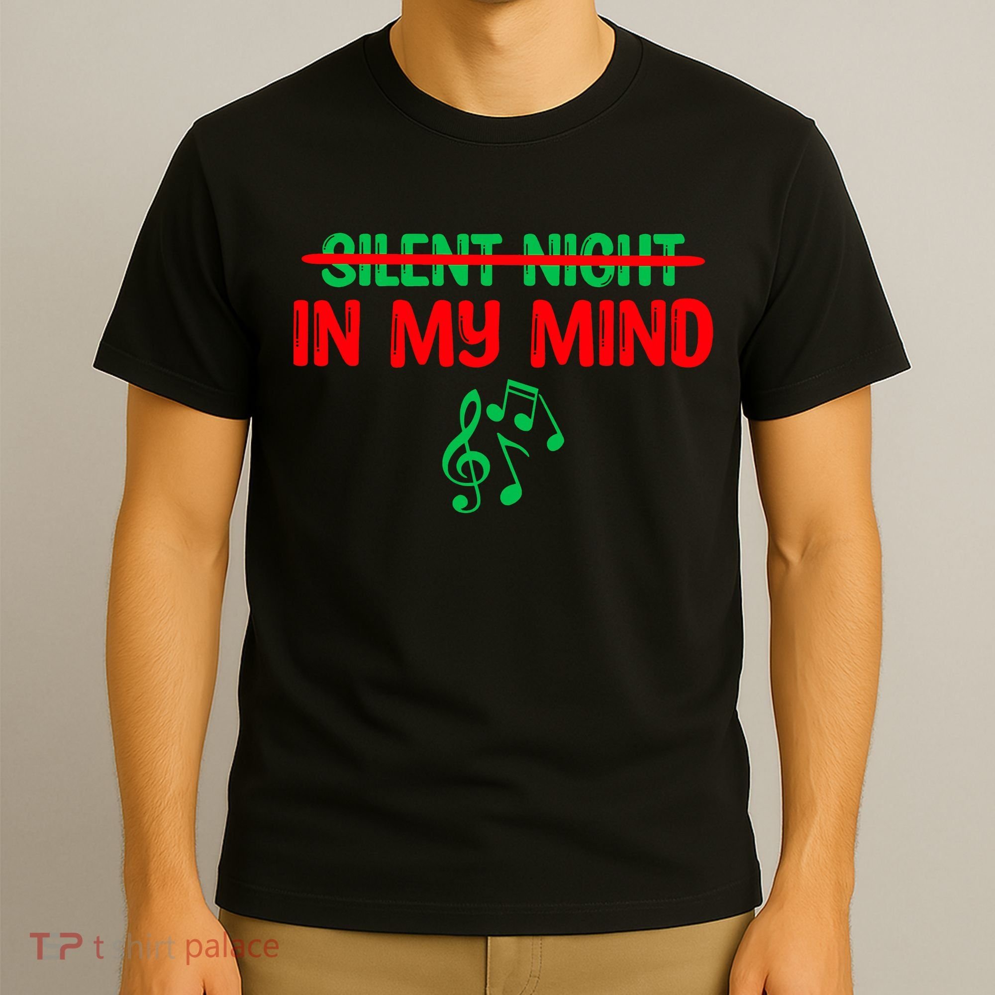 Silent Night In My Mind - Music Christmas Graphic  T-Shirt