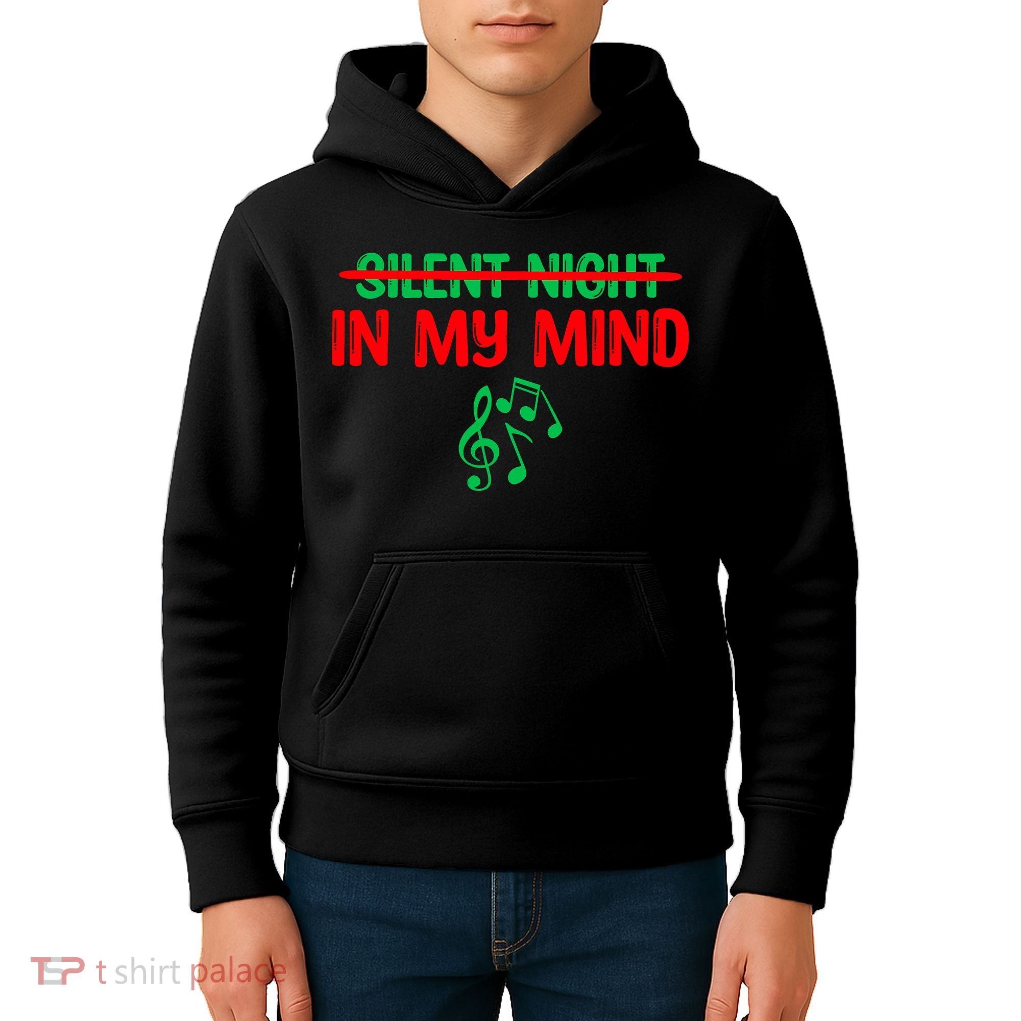 Silent Night In My Mind - Music Christmas Graphic  Kids Hoodie