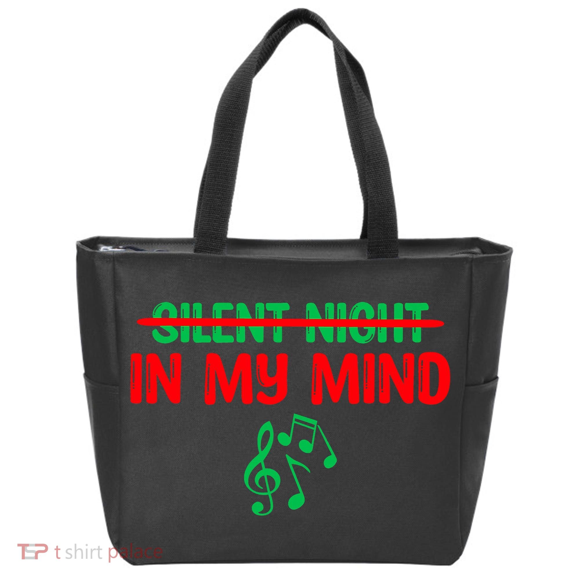 Silent Night In My Mind - Music Christmas Graphic  Tote Bag