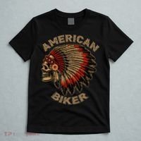 Skull Native Indian Vintage American Motorcycle T-Shirt thumb 5