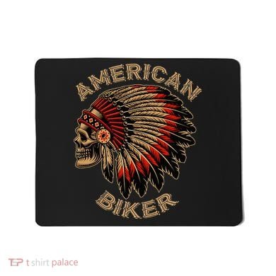 Skull Native Indian Vintage American Motorcycle Mousepad
