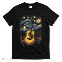 Starry Night Inspired Acoustic Guitar T-Shirt thumb 0