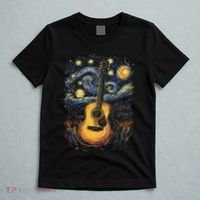 Starry Night Inspired Acoustic Guitar T-Shirt thumb 5