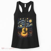 Starry Night Inspired Acoustic Guitar Women's Tank Top thumb 0
