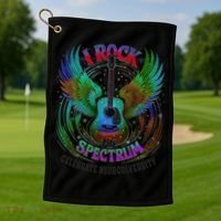 Spectrum Neurodiversity I ROCK THE SPECTRUM Autism Mom Golf Towel thumb 1
