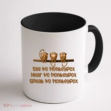 See NO Monkeypox, Hear NO Monkeypox, Speak NO Monkeypox Coffee Mug back