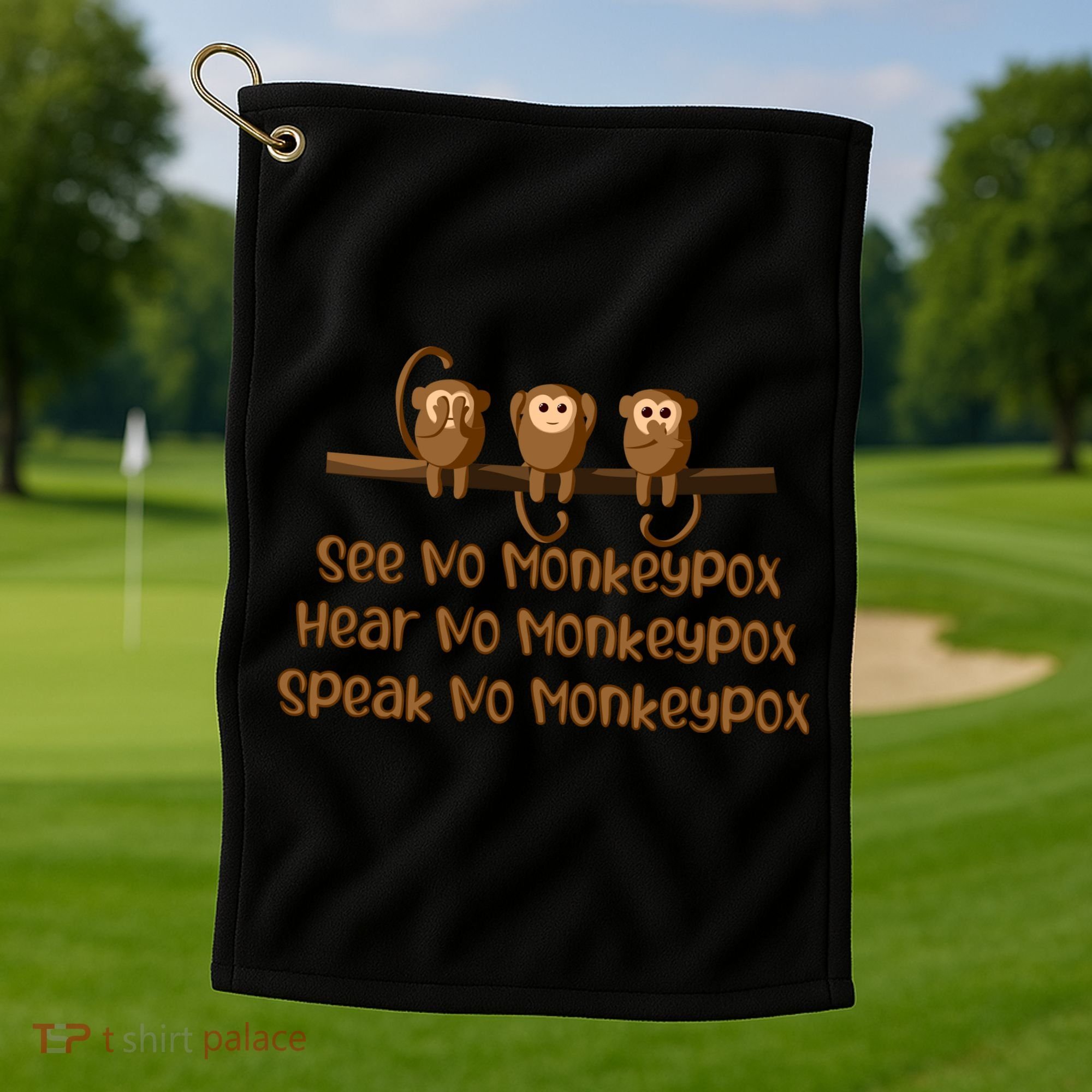 See NO Monkeypox, Hear NO Monkeypox, Speak NO Monkeypox Golf Towel