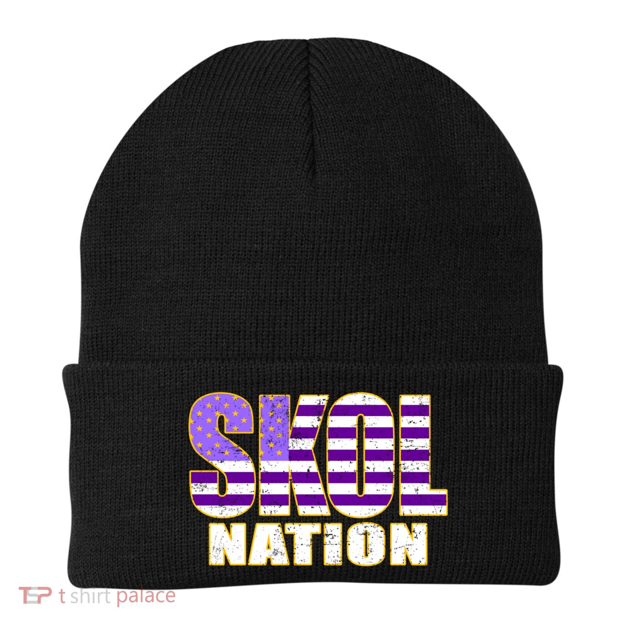 Skol Nation Meaningful Gift Meaningful Gift Purple White Gold Beanie