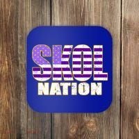 Skol Nation Meaningful Gift Meaningful Gift Purple White Gold Coaster thumb 0
