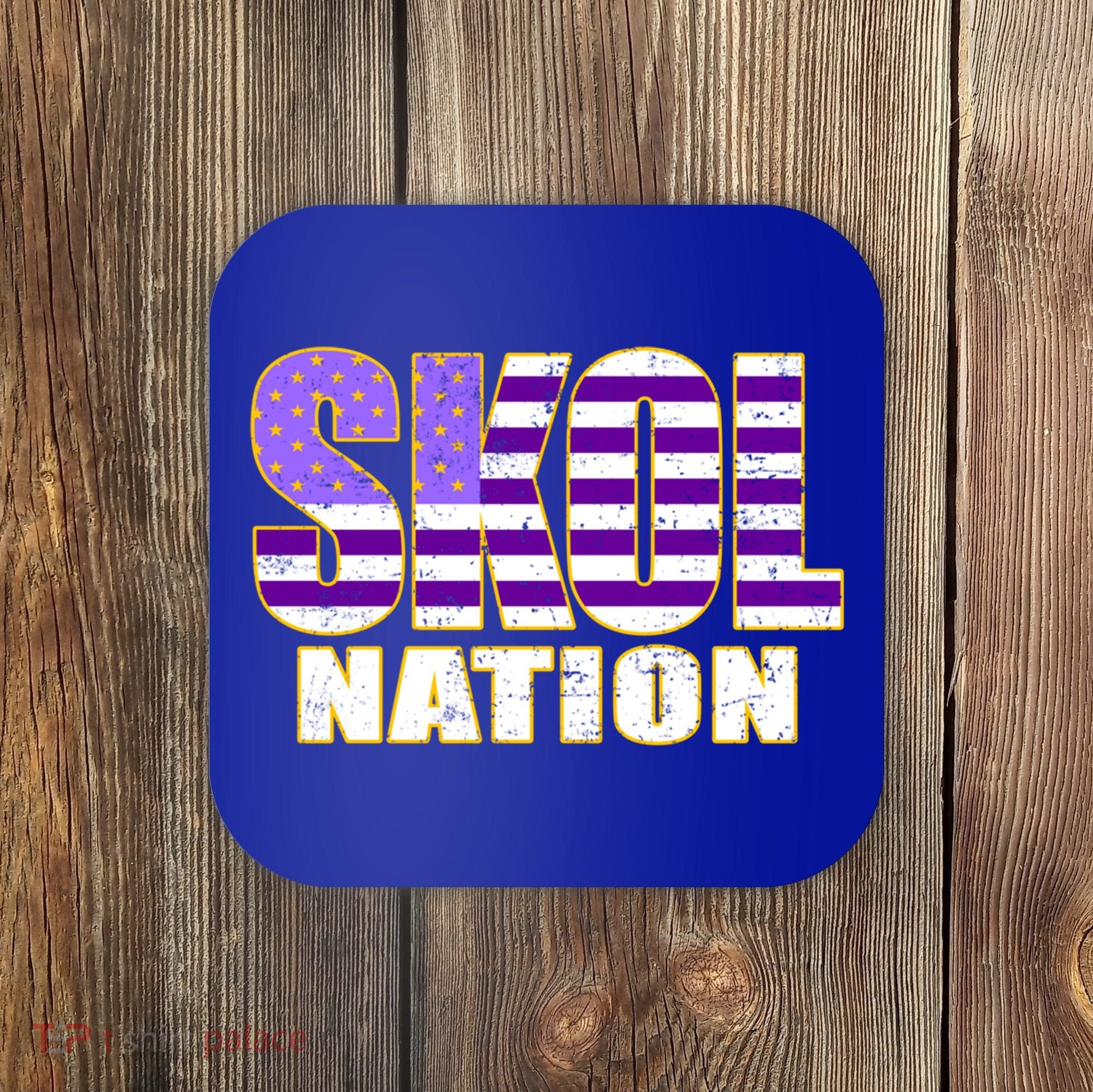 Skol Nation Meaningful Gift Meaningful Gift Purple White Gold Coaster