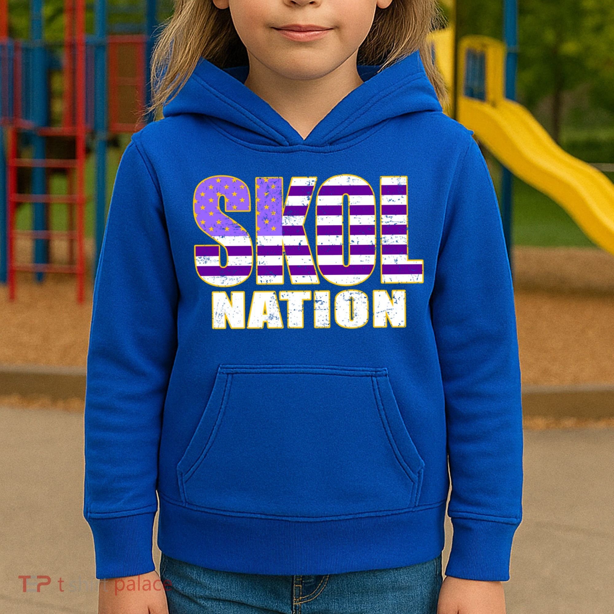 Skol Nation Meaningful Gift Meaningful Gift Purple White Gold Kids Hoodie