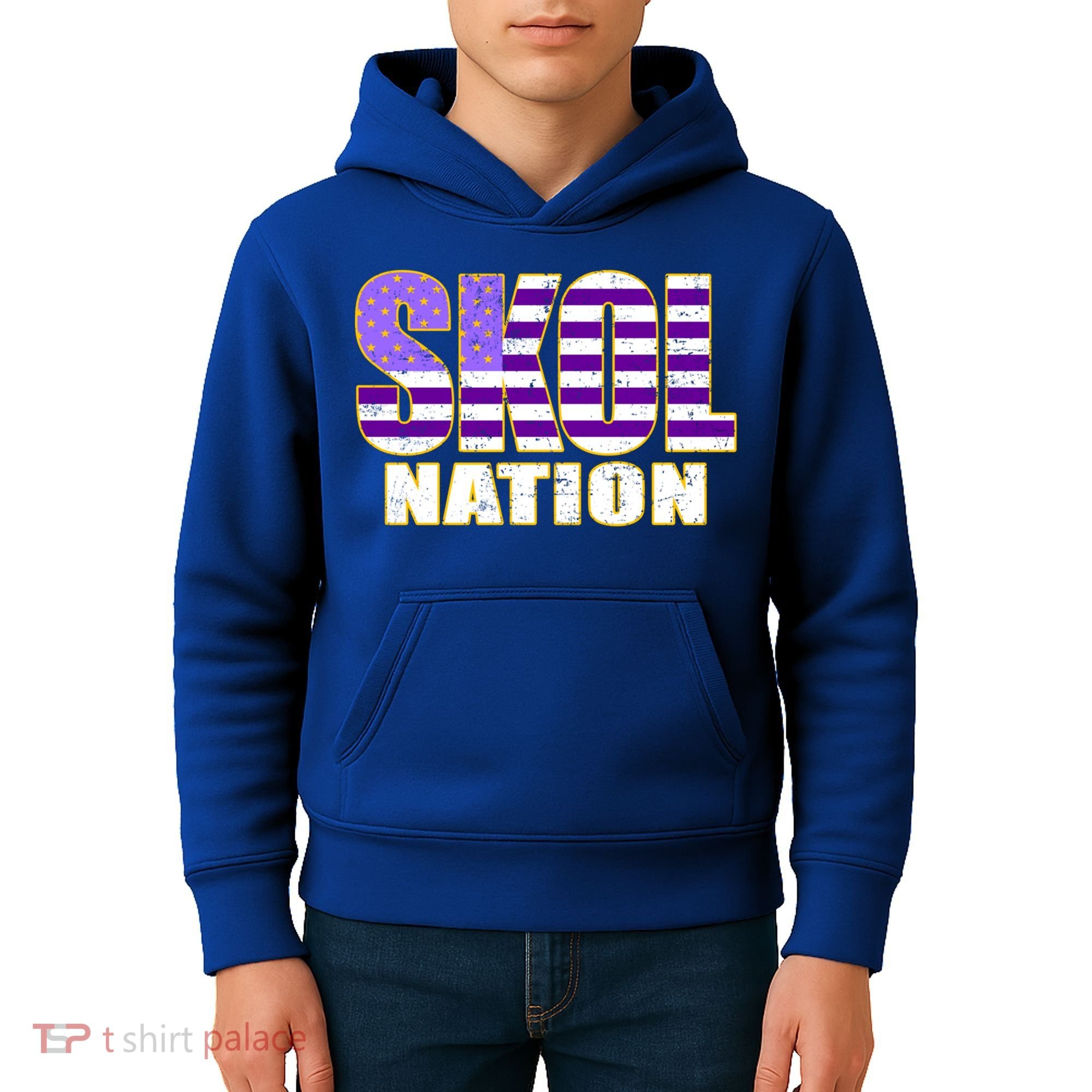 Skol Nation Meaningful Gift Meaningful Gift Purple White Gold Kids Hoodie
