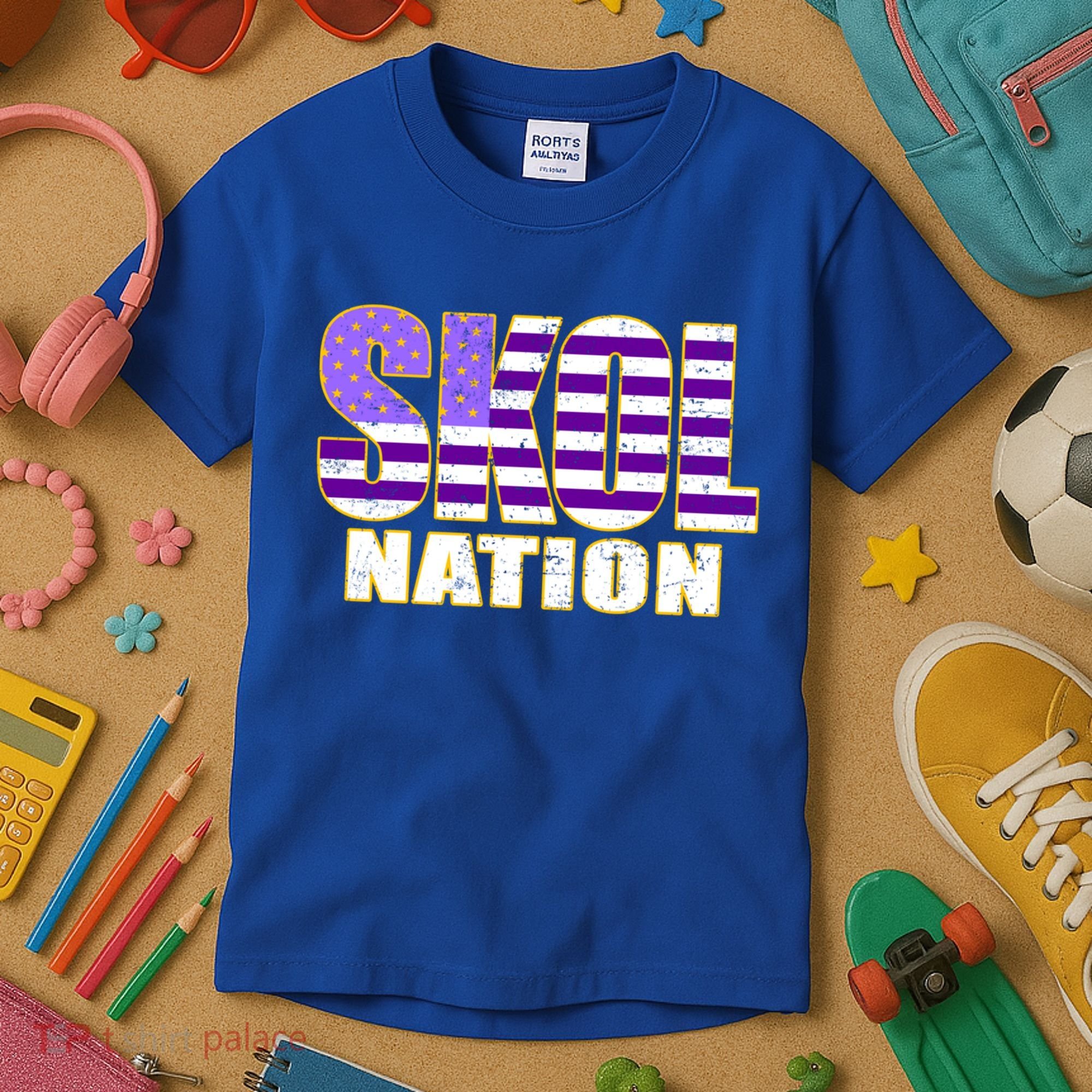 Skol Nation Meaningful Gift Meaningful Gift Purple White Gold Kids T-Shirt
