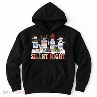 Silent Night Medical Nurse Christmas School Nurse Holiday Sweatshirt Hoodie thumb 0