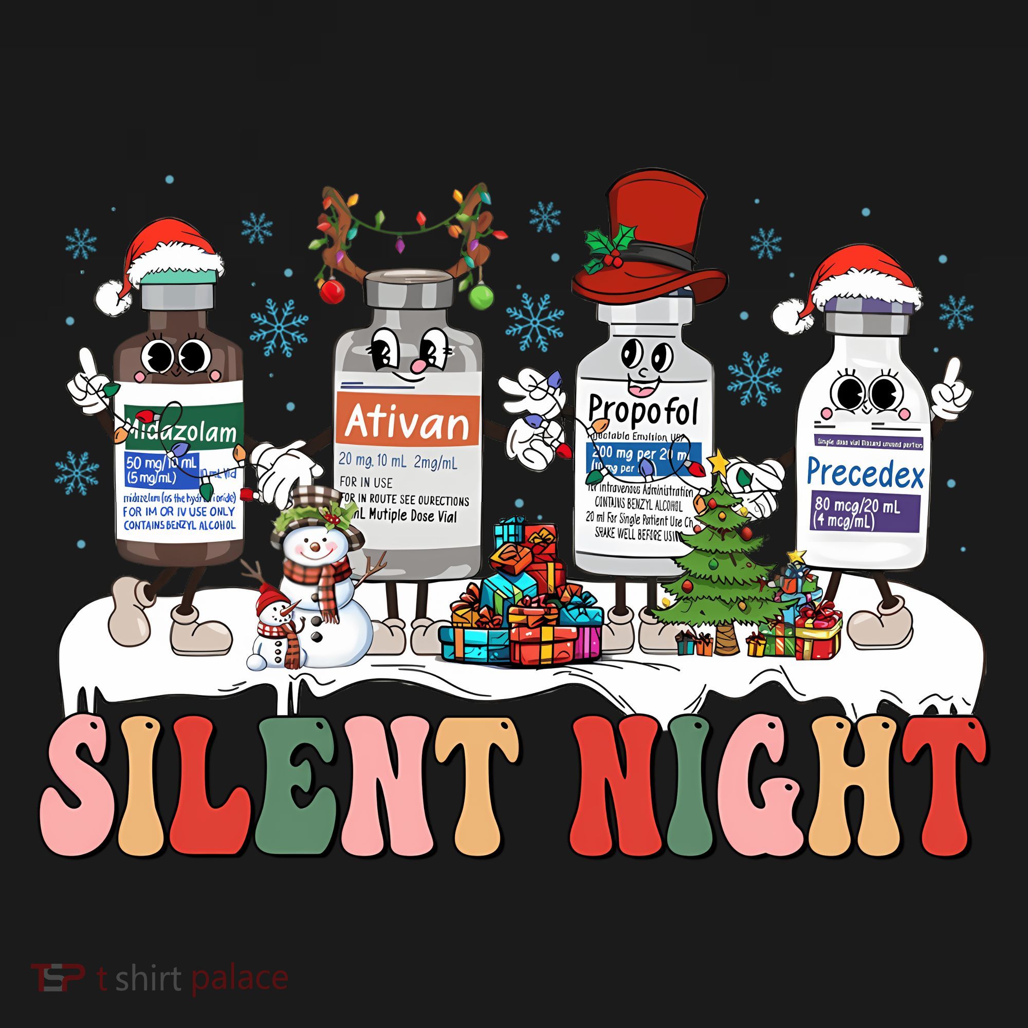 Silent Night Medical Nurse Christmas School Nurse Holiday Sweatshirt Hoodie