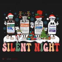 Silent Night Medical Nurse Christmas School Nurse Holiday Sweatshirt Women's Hoodie thumb 2