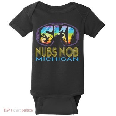Ski Nubs Nob Michigan Skiing Vacation Baby Bodysuit
