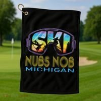 Ski Nubs Nob Michigan Skiing Vacation Golf Towel thumb 1