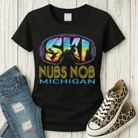 Ski Nubs Nob Michigan Skiing Vacation Women's T-Shirt thumb 3