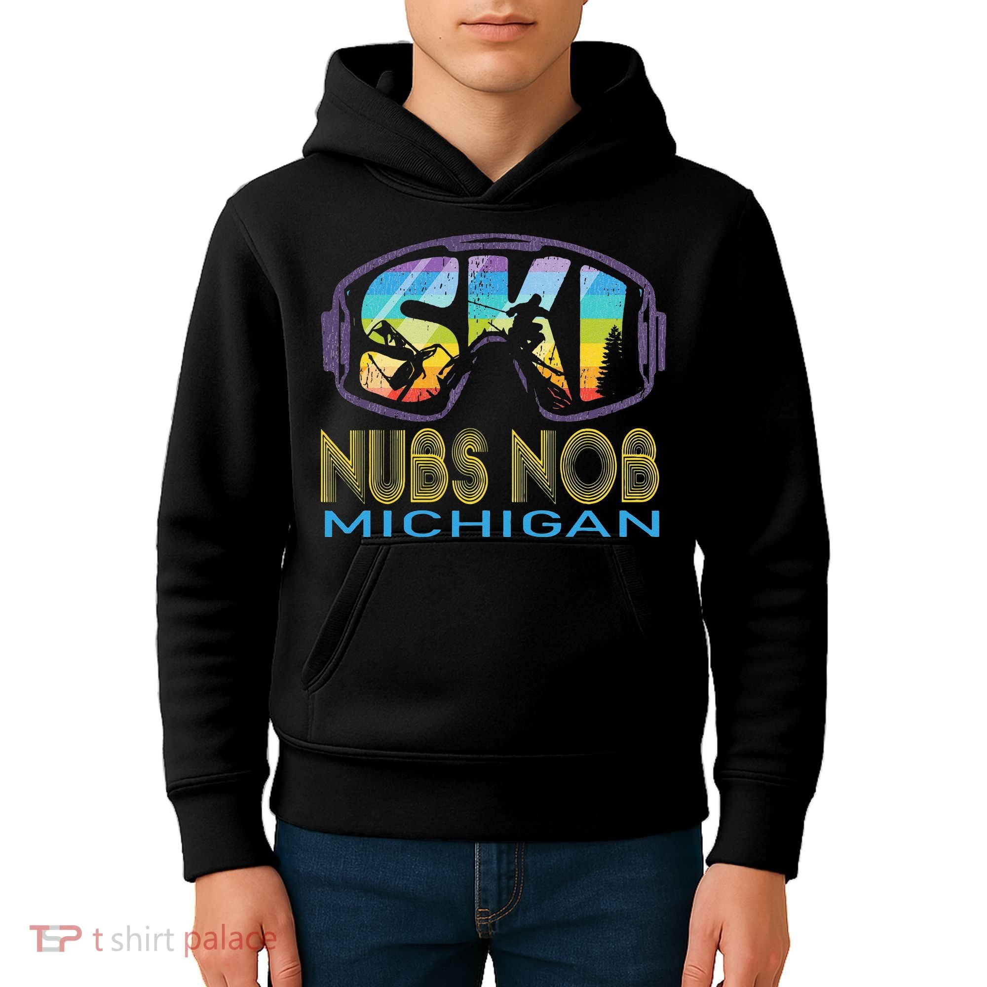 Ski Nubs Nob Michigan Skiing Vacation Kids Hoodie