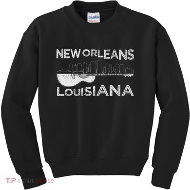 Souvenir New Orleans Guitar Music Louisiana New Orleans Kids Sweatshirt