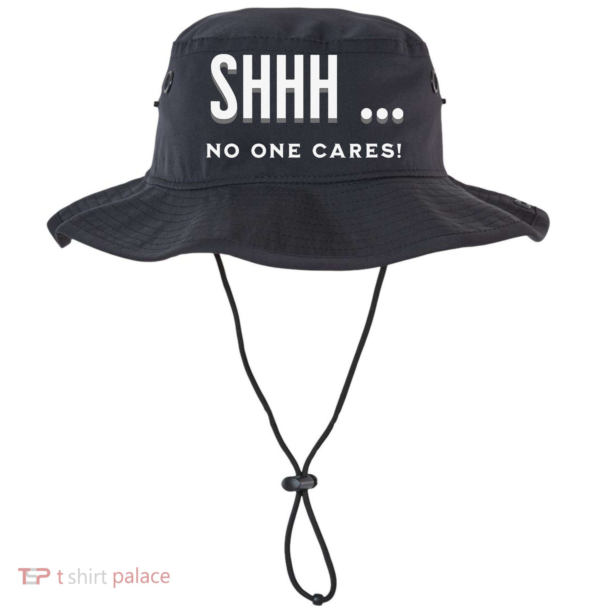 Shhh No One Cares Graphic Novelty Sarcastic Funny Bucket Hat