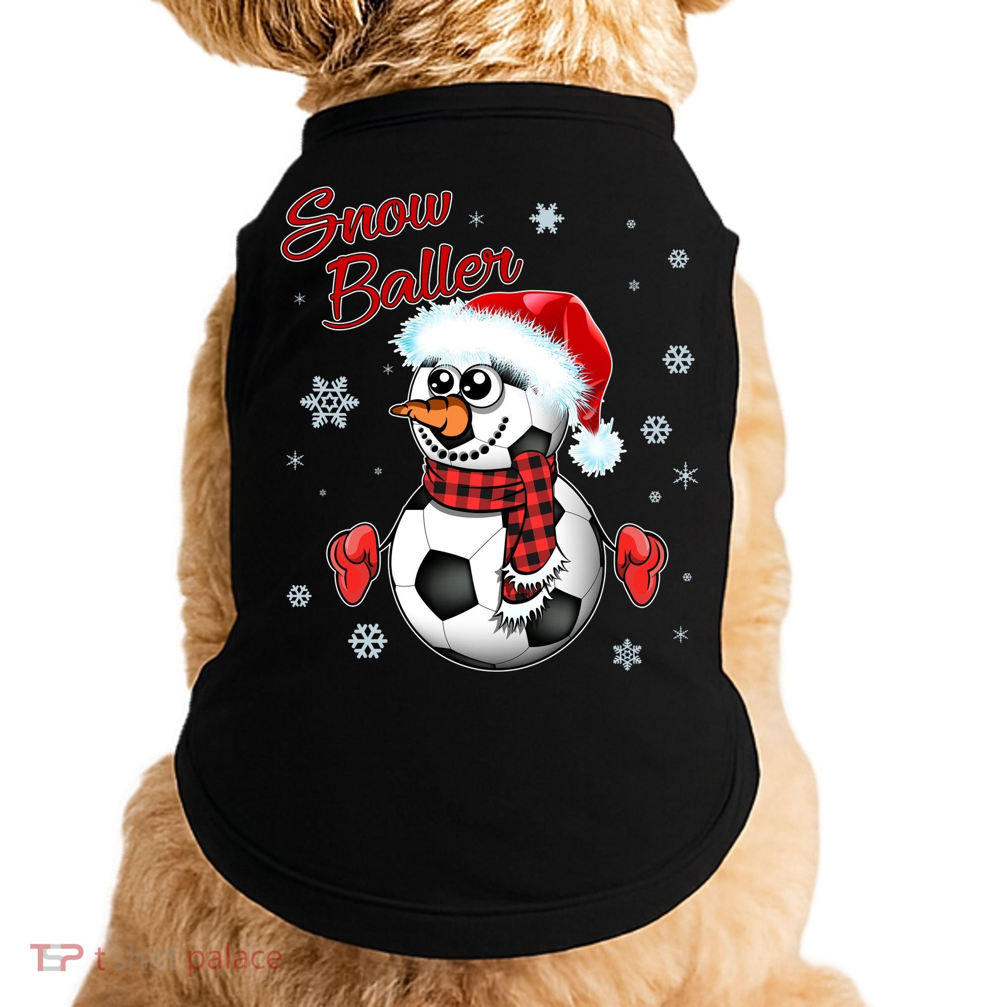 Snow Baller Soccer Chritsmas  Doggie Tank