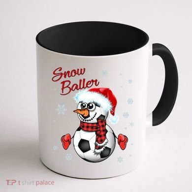 Snow Baller Soccer Chritsmas  Coffee Mug back