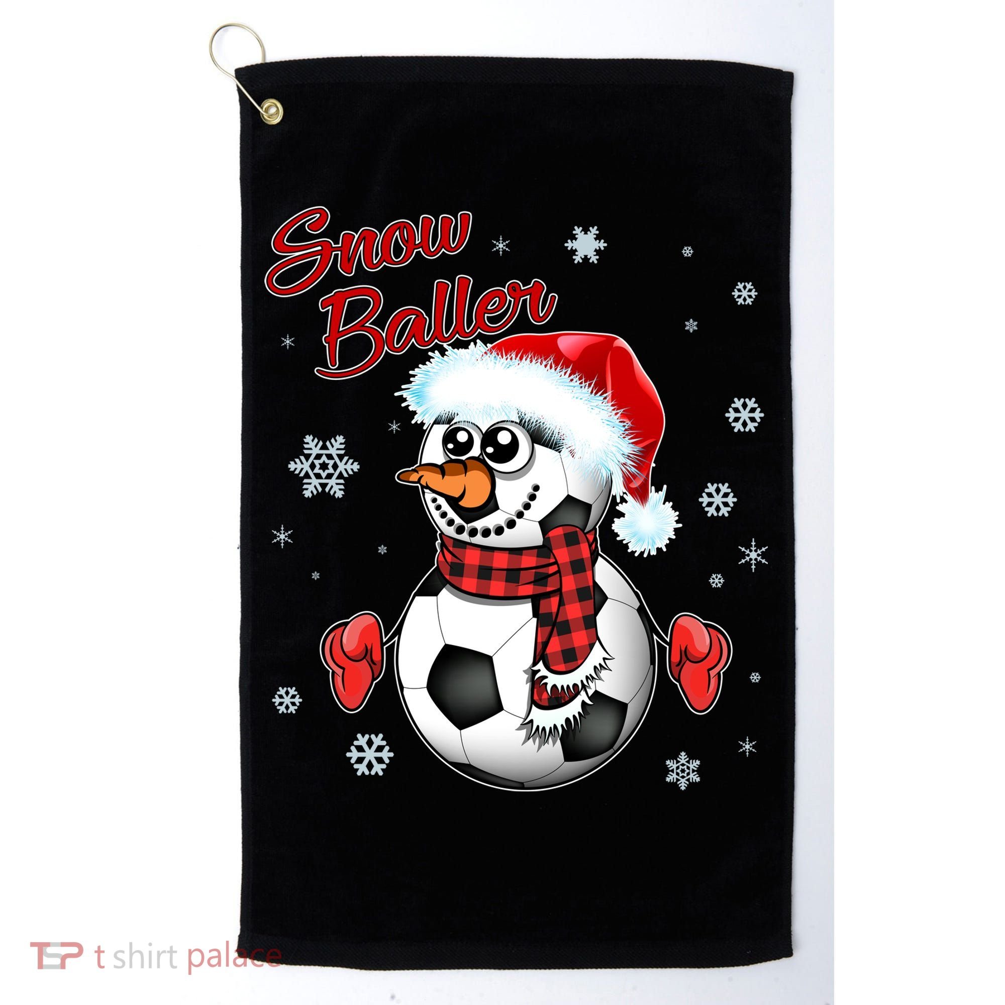 Snow Baller Soccer Chritsmas  Golf Towel