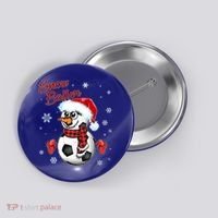 Snow Baller Soccer Chritsmas  Button thumb 0