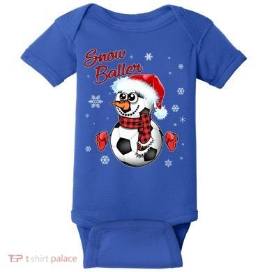 Snow Baller Soccer Chritsmas  Baby Bodysuit