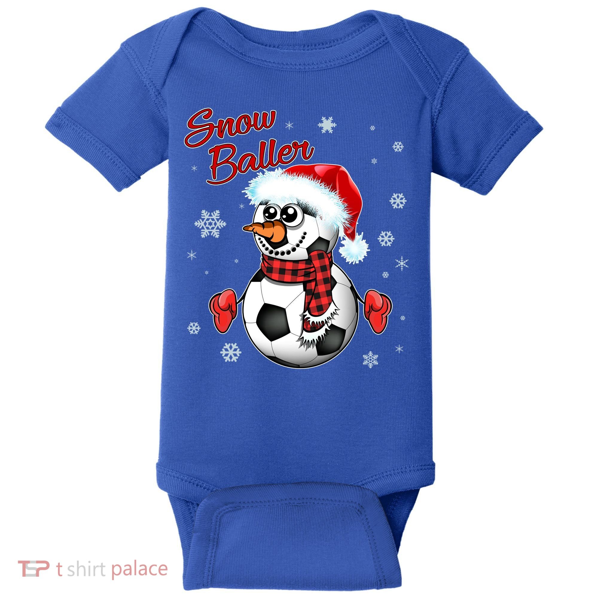Snow Baller Soccer Chritsmas  Baby Bodysuit