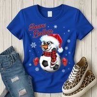 Snow Baller Soccer Chritsmas  Women's T-Shirt thumb 3
