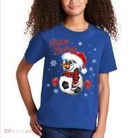 Snow Baller Soccer Chritsmas  Kids T-Shirt thumb 2