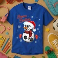 Snow Baller Soccer Chritsmas  Kids T-Shirt thumb 3