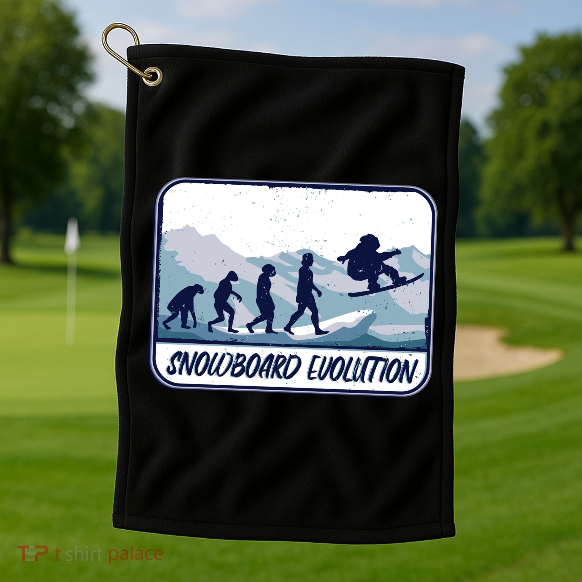 Snowboard Evolution Golf Towel