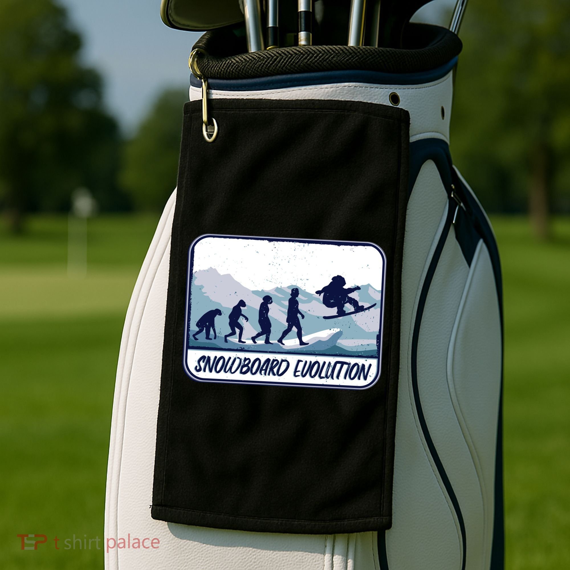 Snowboard Evolution Golf Towel