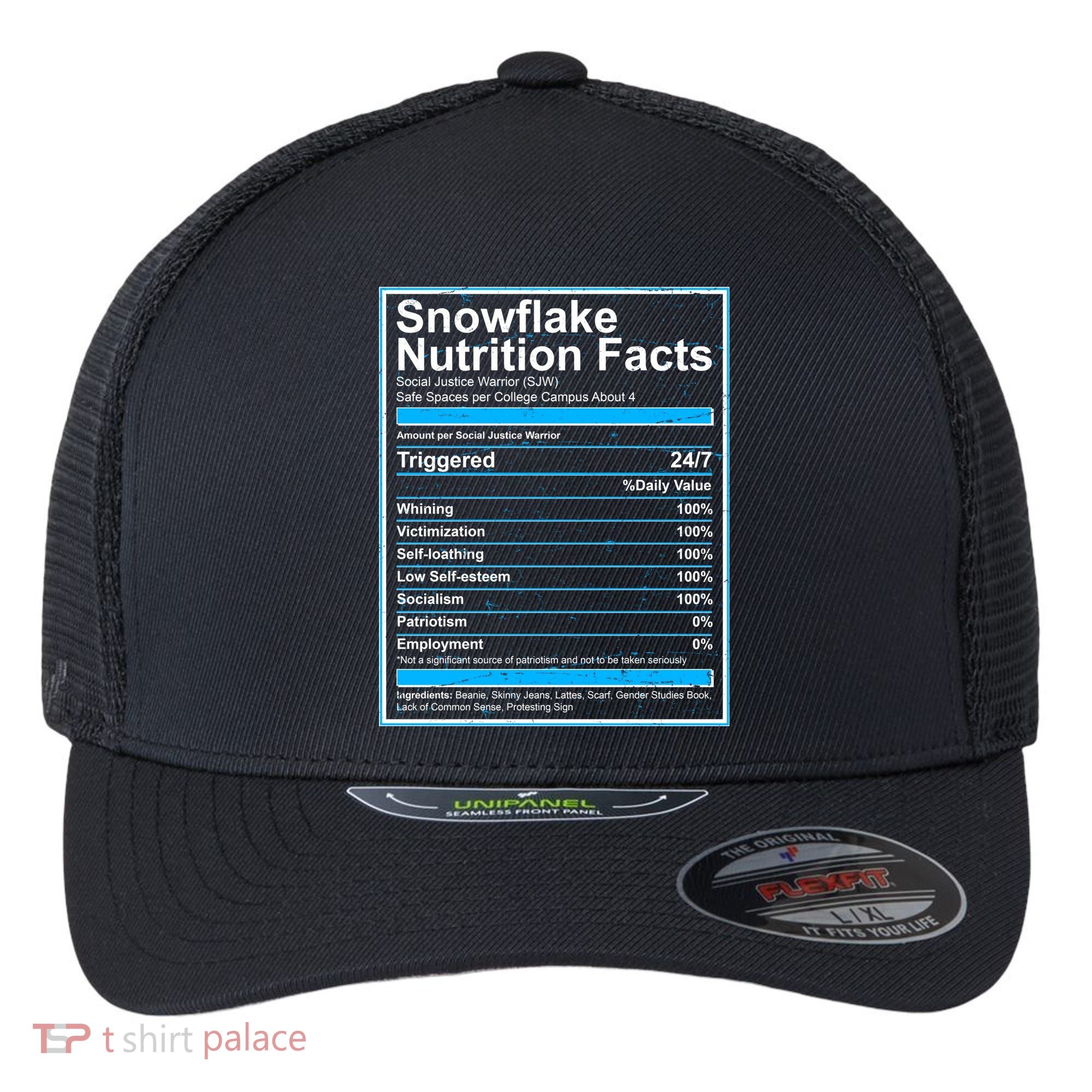 Snowflake Nutrition Facts Flexfit Unipanel Trucker Cap