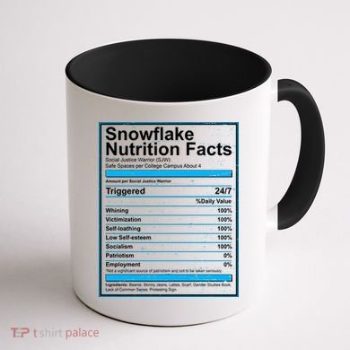 Snowflake Nutrition Facts Coffee Mug back